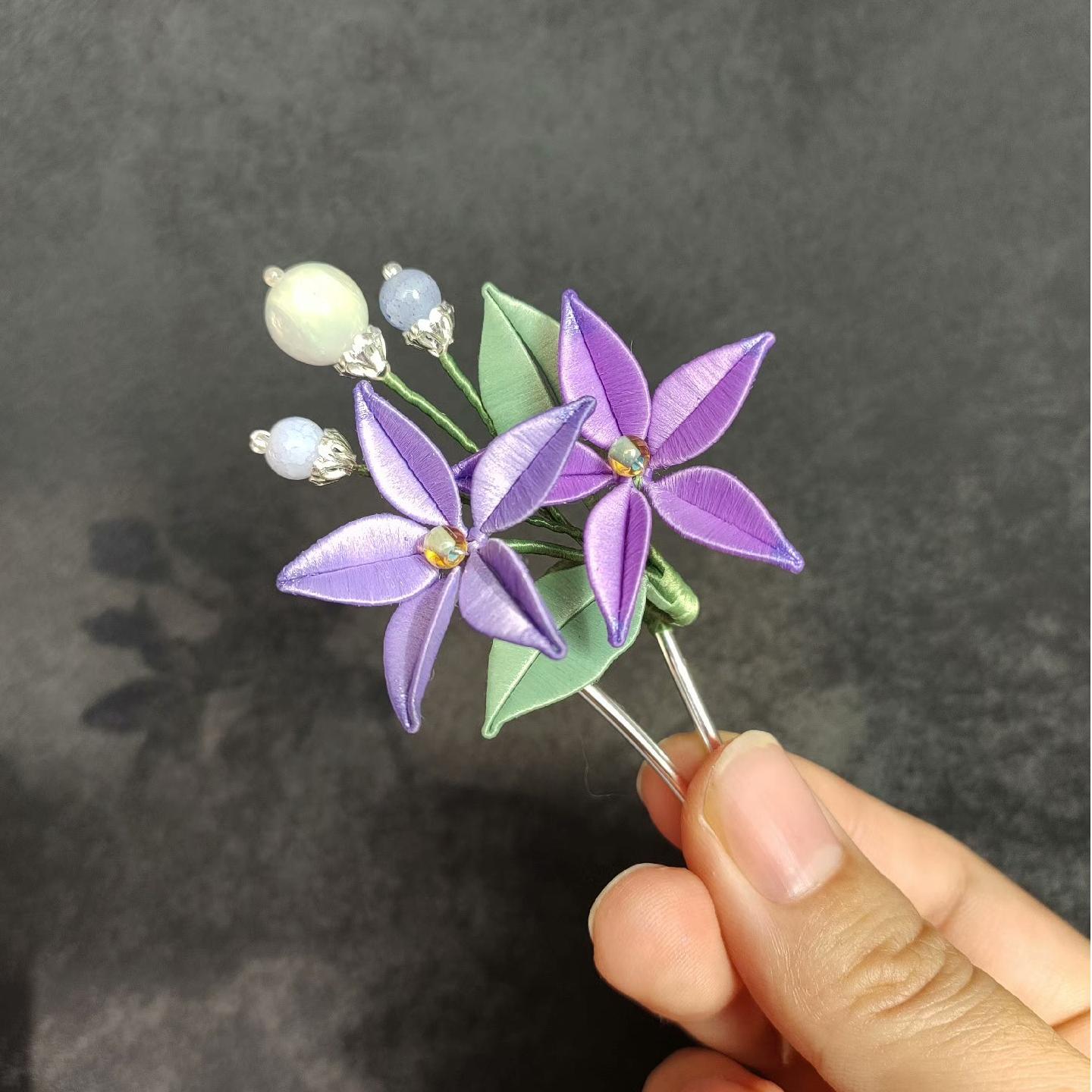 Purple Bespoke Hairpin - Silk Hairpin(Chanhua)