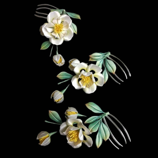 Camellia Bespoke Hairpin - Silk Hairpin(Chanhua)