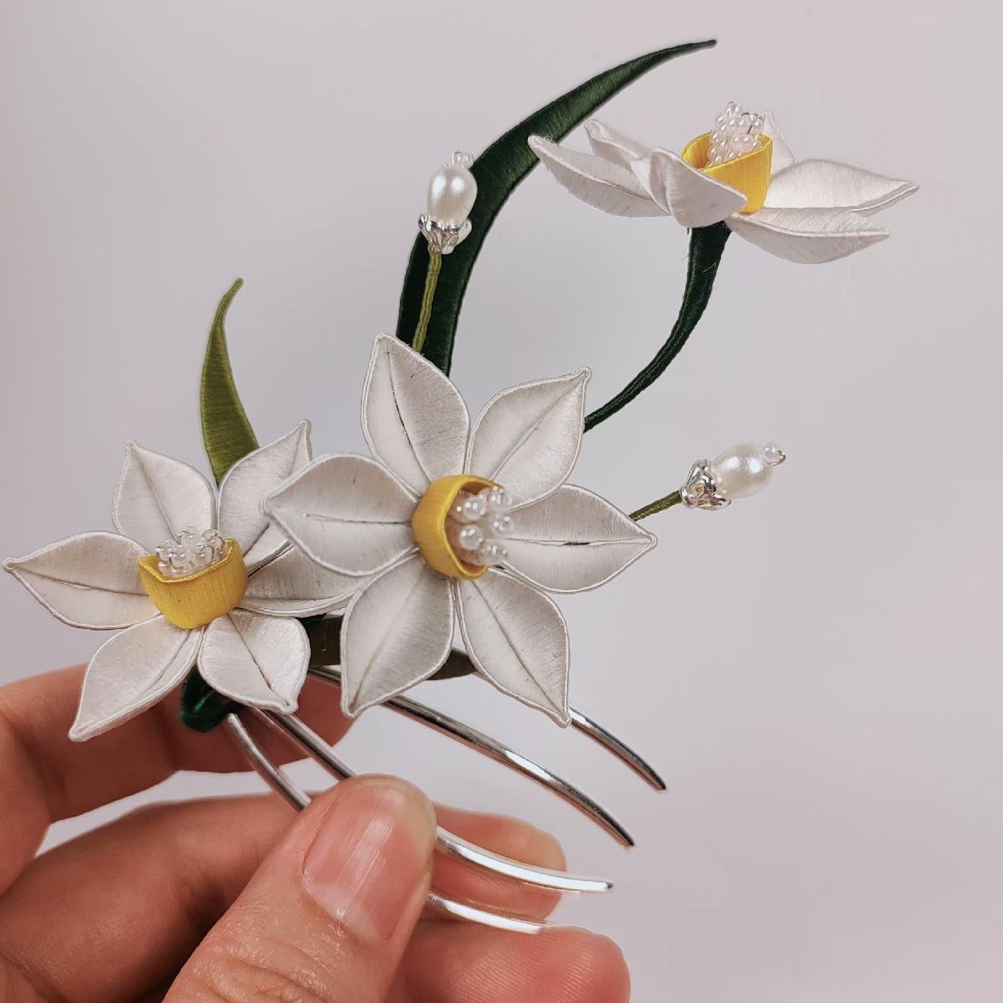 Narcissus Bespoke Hairpin - Silk Hairpin(Chanhua)