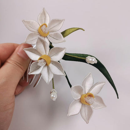 Narcissus Bespoke Hairpin - Silk Hairpin(Chanhua)