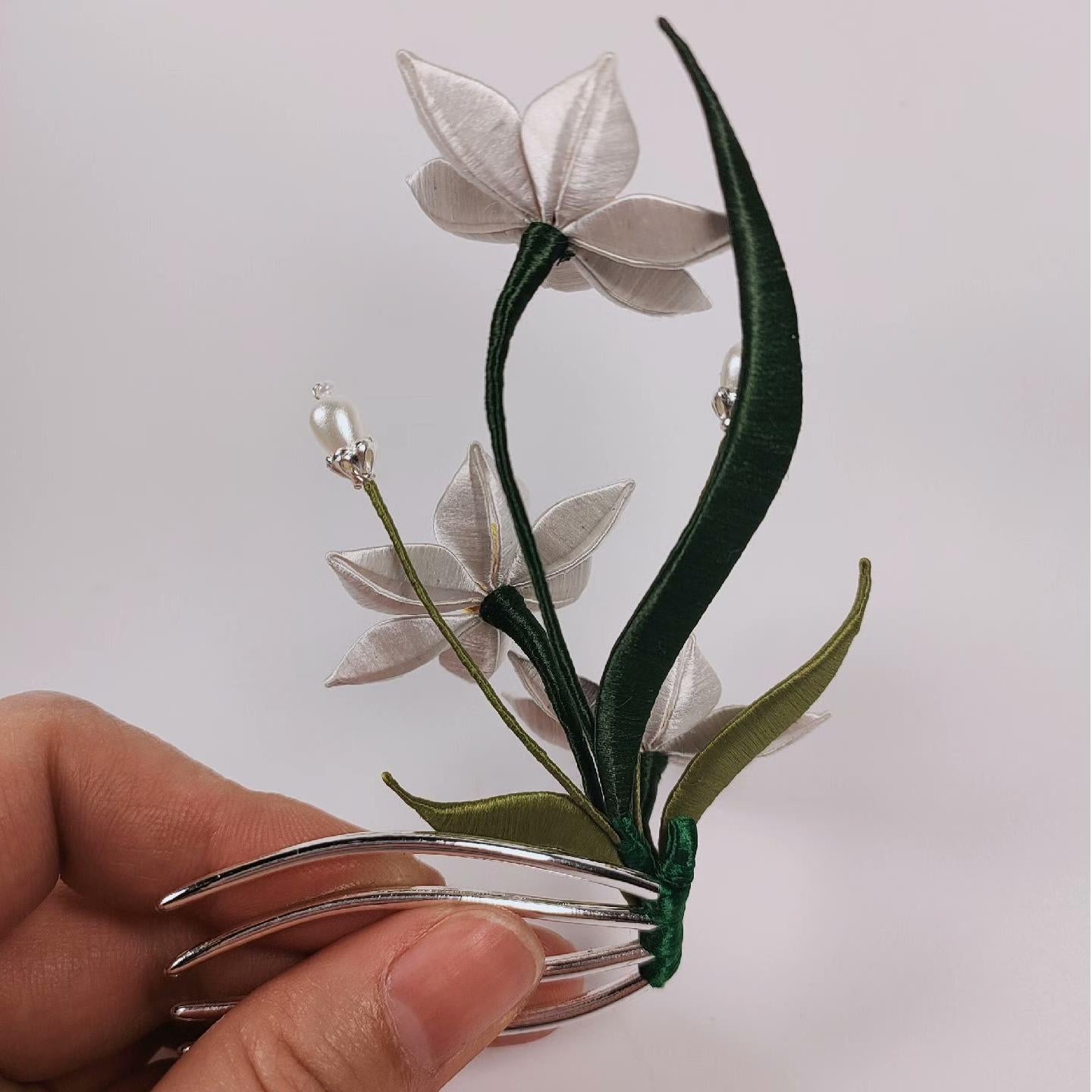 Narcissus Bespoke Hairpin - Silk Hairpin(Chanhua)