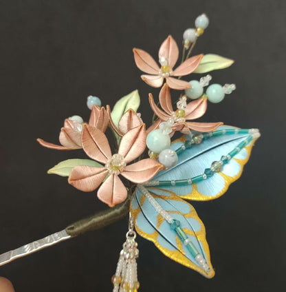 Half Butterfly Bespoke Hairpin - Silk Hairpin(Chanhua)