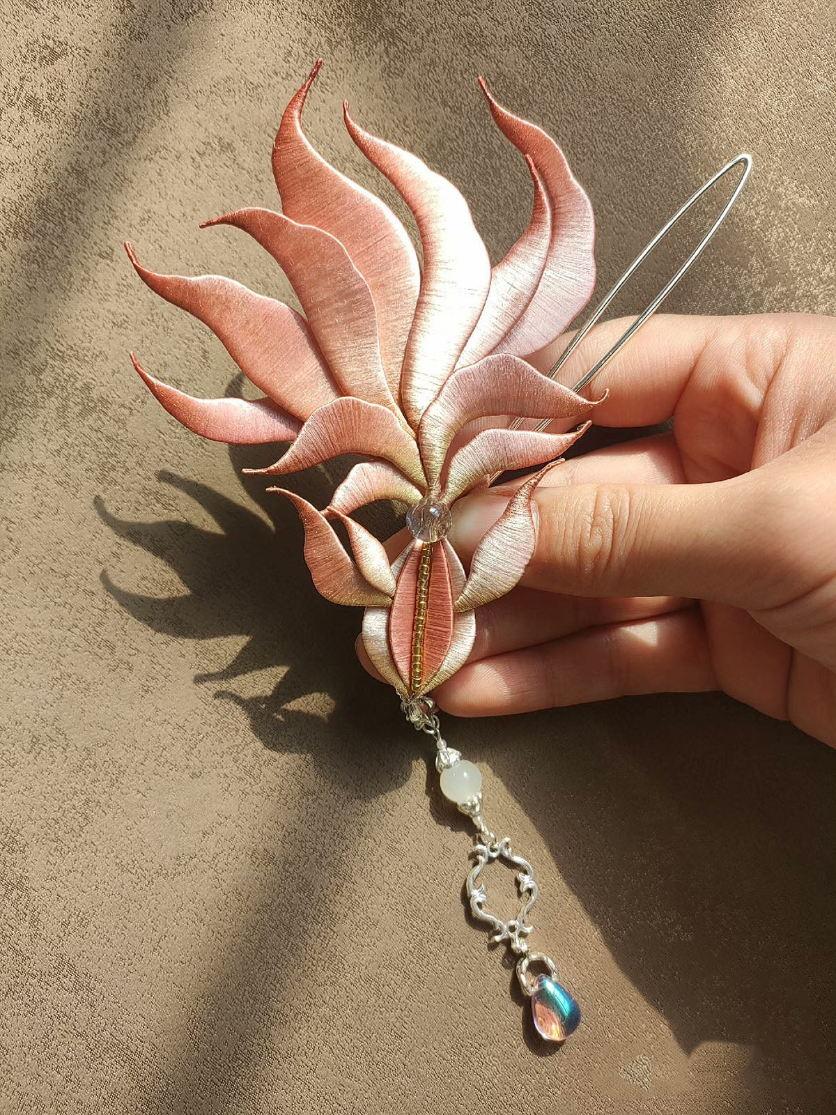 Pink Goldfish Bespoke Hairpin - Silk Hairpin(Chanhua)