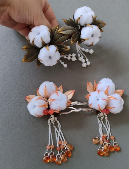 Cotton Bespoke Hairpin - Silk Hairpin(Chanhua)