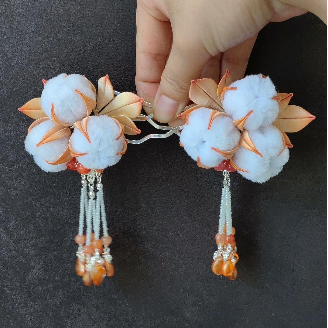 Cotton Bespoke Hairpin - Silk Hairpin(Chanhua)