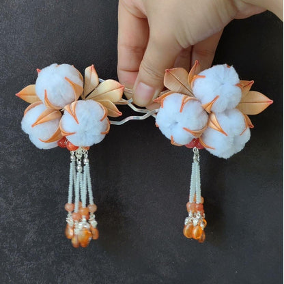 Cotton Bespoke Hairpin - Silk Hairpin(Chanhua)