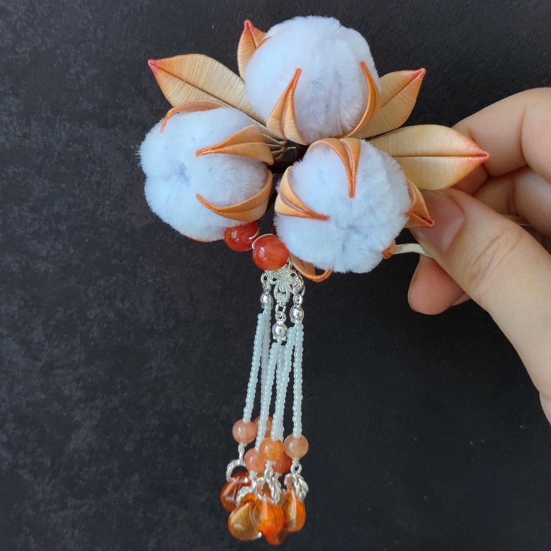 Cotton Bespoke Hairpin - Silk Hairpin(Chanhua)