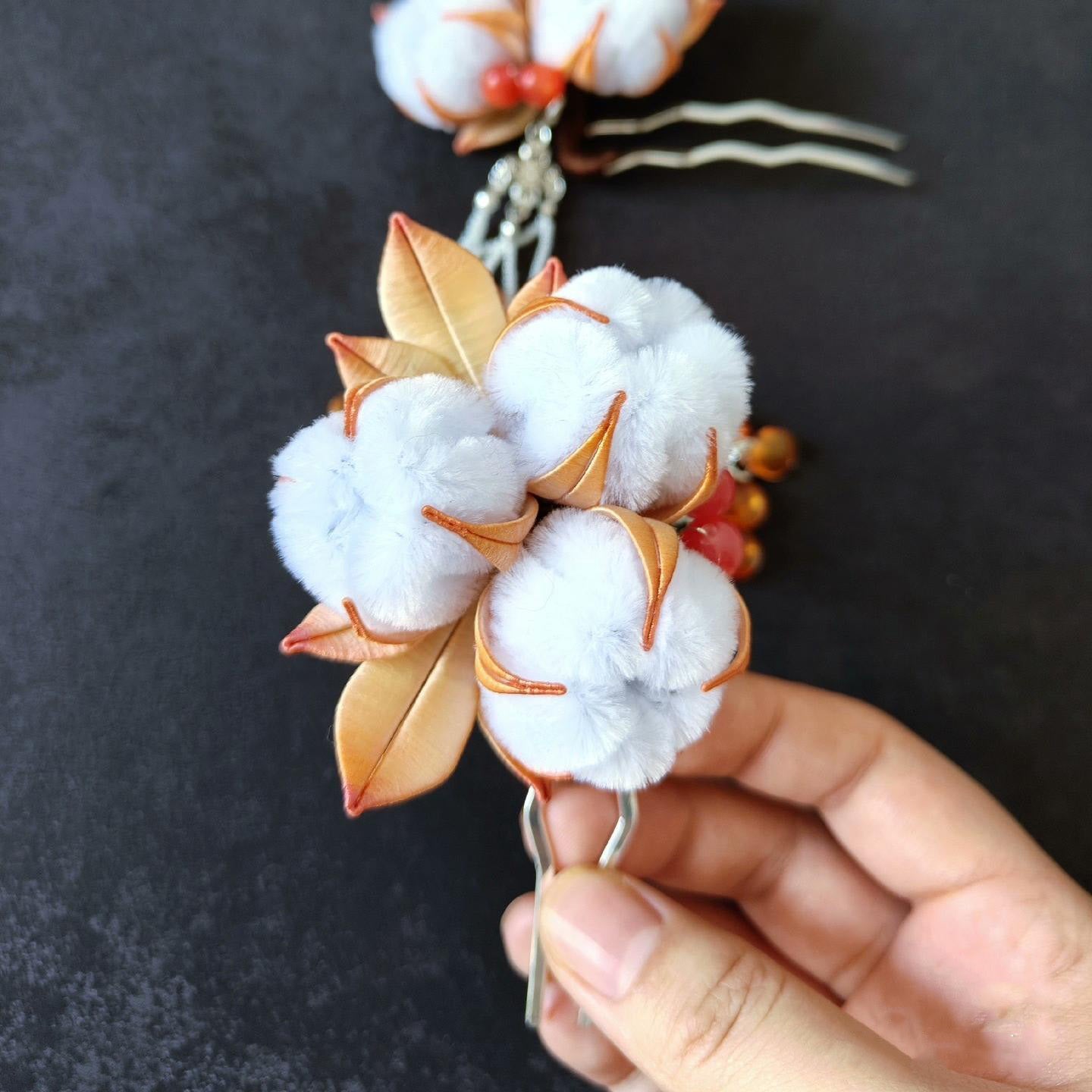 Cotton Bespoke Hairpin - Silk Hairpin(Chanhua)