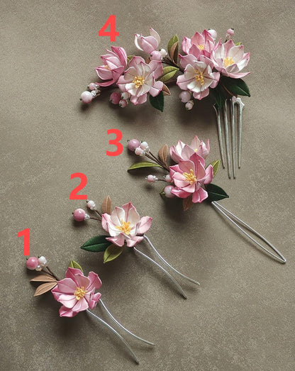 Haitang Bespoke Hairpin - Silk Hairpin(Chanhua)