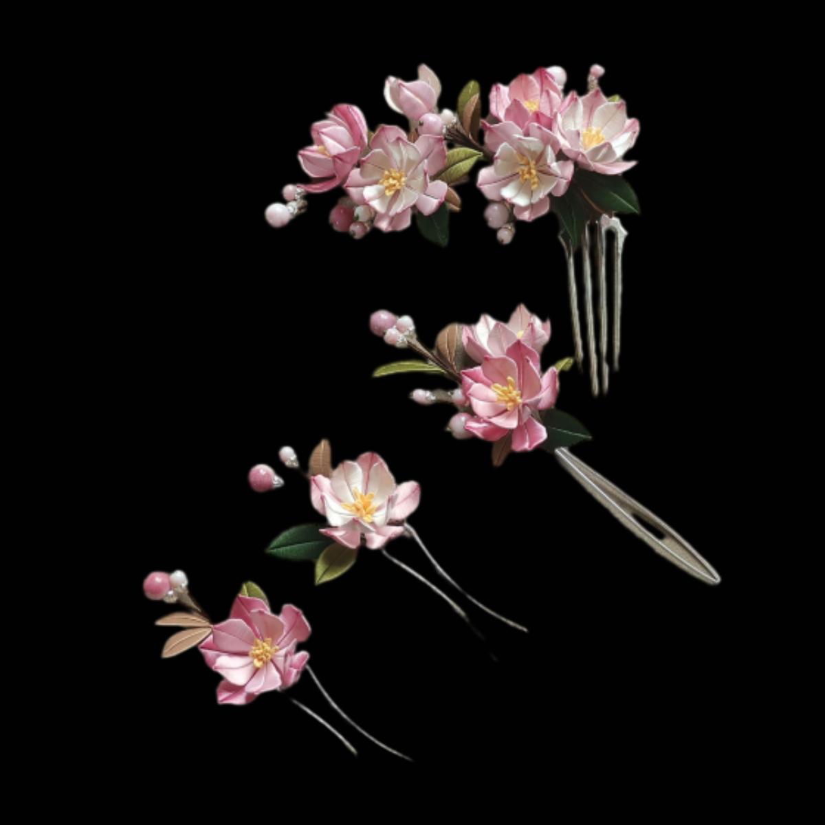 Haitang Bespoke Hairpin - Silk Hairpin(Chanhua)