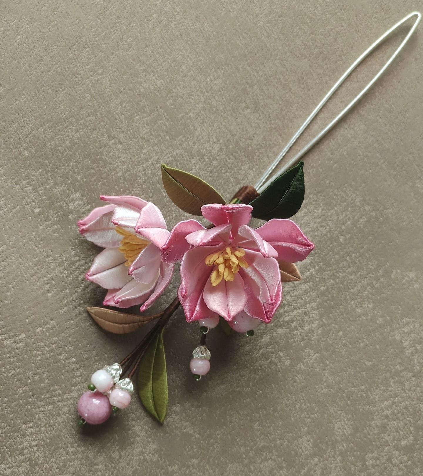 Haitang Bespoke Hairpin - Silk Hairpin(Chanhua)