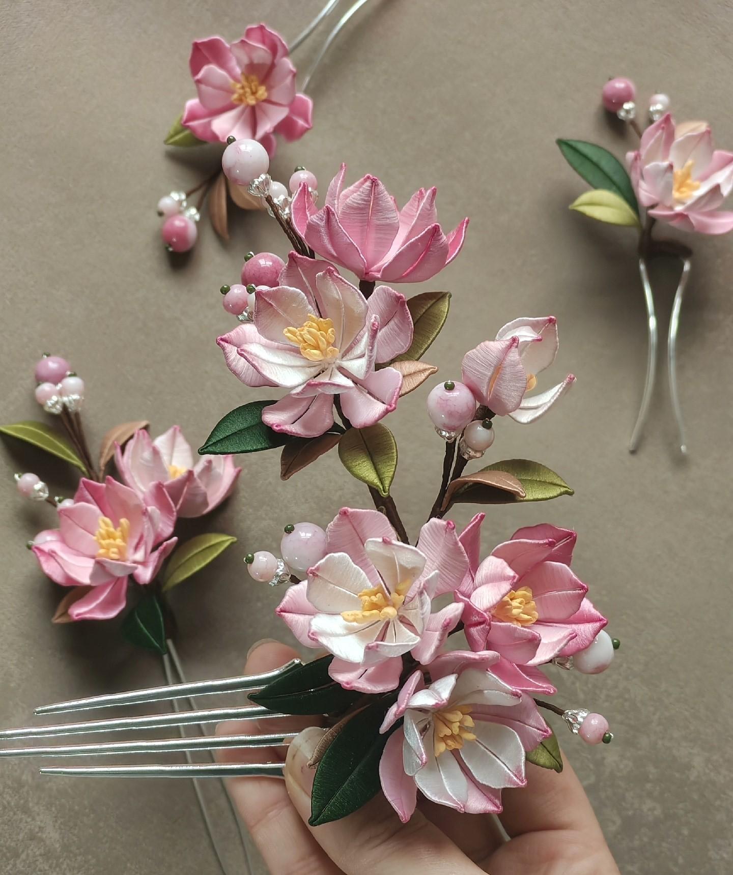 Haitang Bespoke Hairpin - Silk Hairpin(Chanhua)