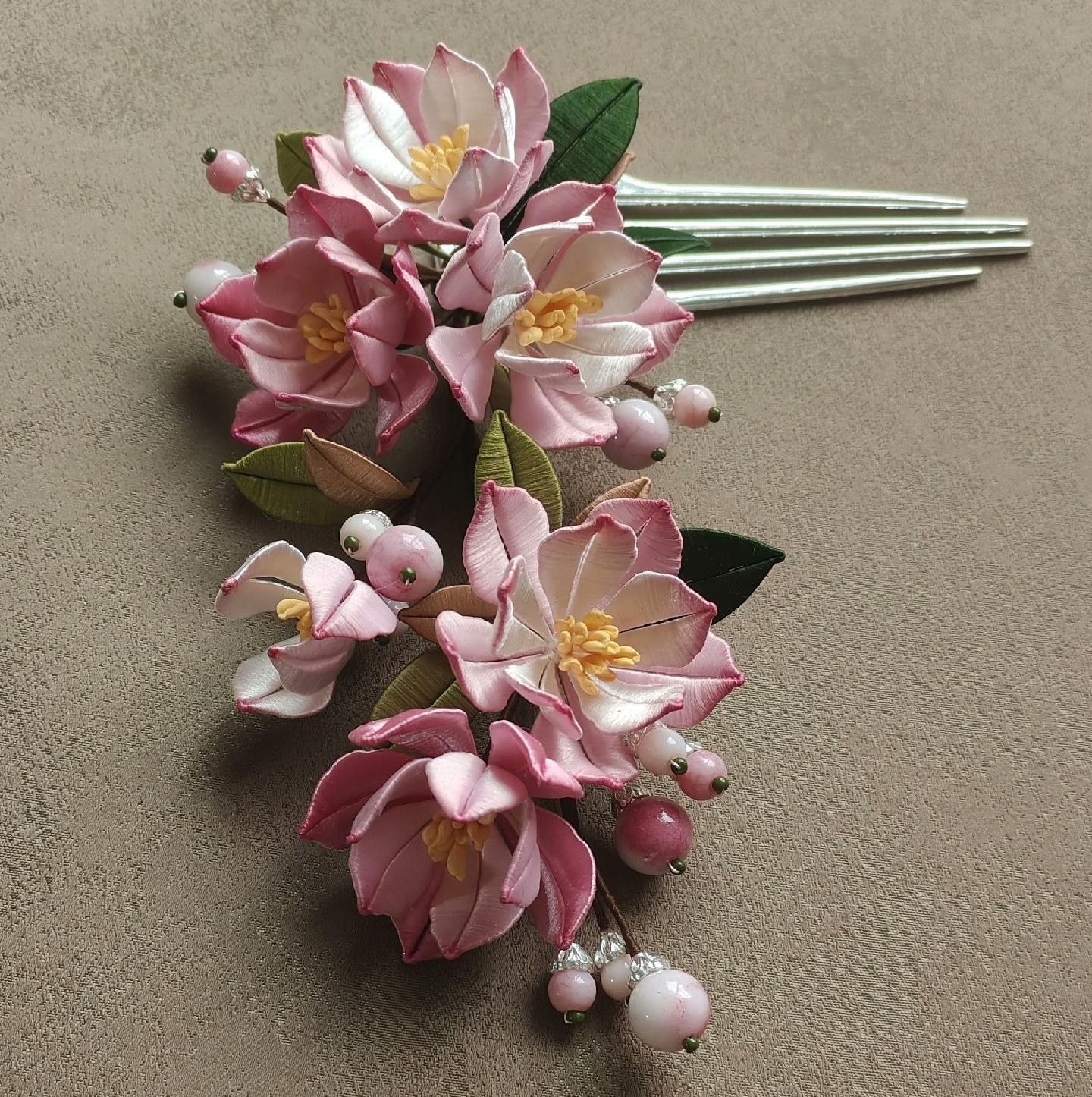 Haitang Bespoke Hairpin - Silk Hairpin(Chanhua)