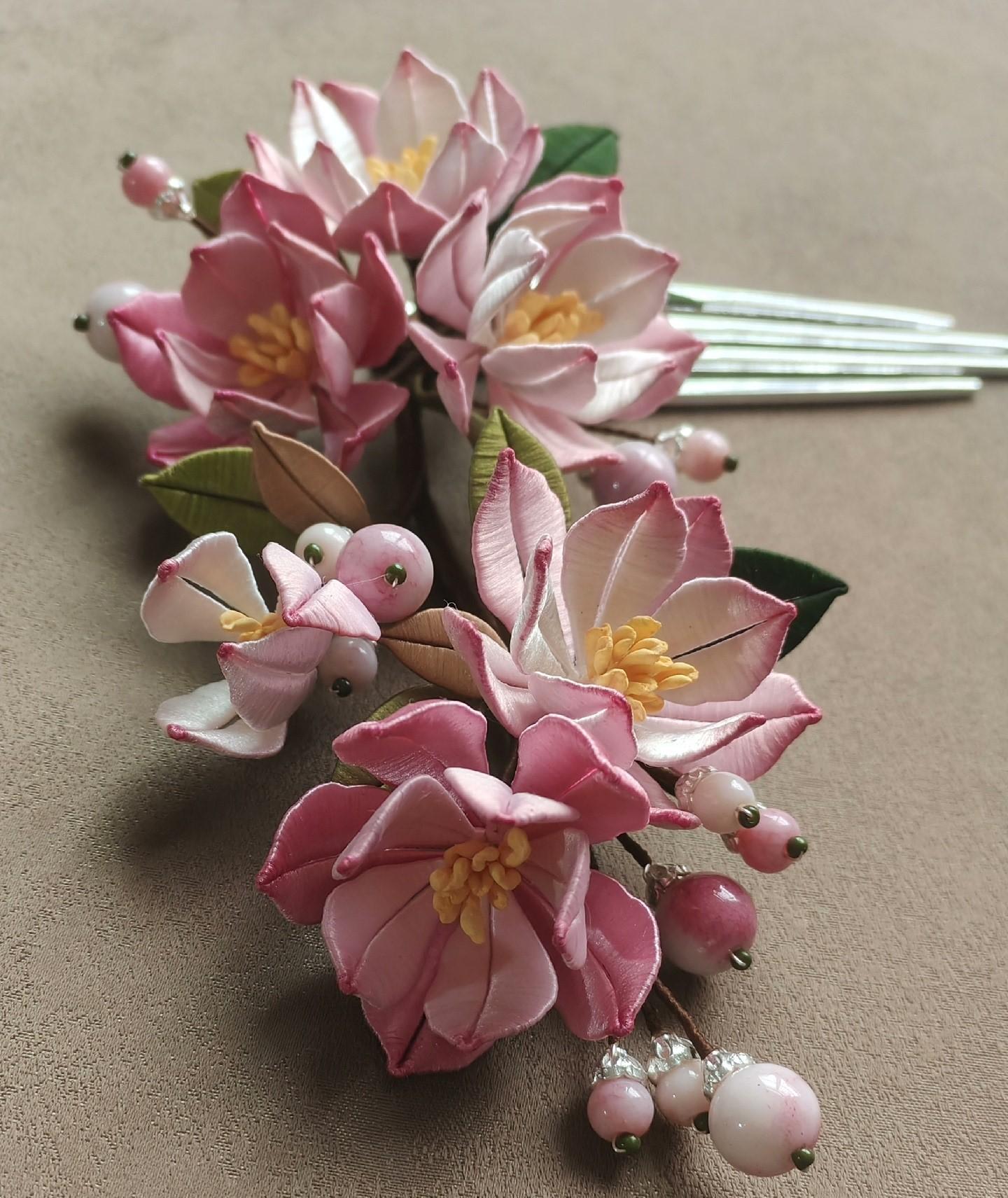 Haitang Bespoke Hairpin - Silk Hairpin(Chanhua)