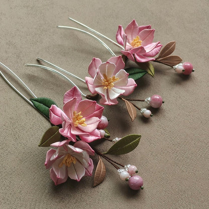 Haitang Bespoke Hairpin - Silk Hairpin(Chanhua)