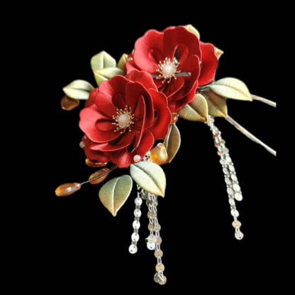 Camellia Bespoke Hairpin - Silk Hairpin(Chanhua)