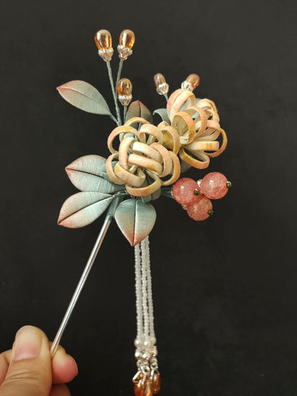 Flower Ball Bespoke Hairpin - Silk Hairpin(Chanhua)