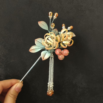 Flower Ball Bespoke Hairpin - Silk Hairpin(Chanhua)