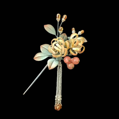 Flower Ball Bespoke Hairpin - Silk Hairpin(Chanhua)