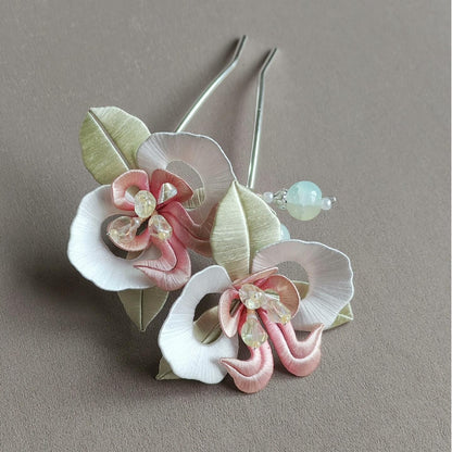 Moth Orchid Bespoke Hairpin - Silk Hairpin(Chanhua)