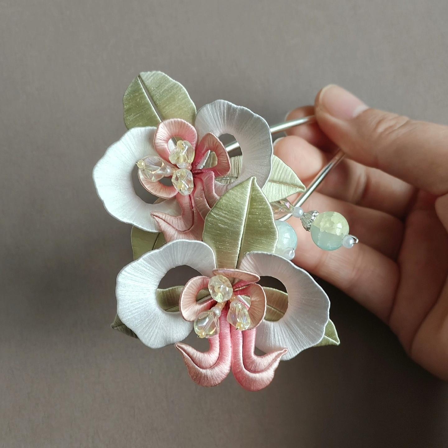 Moth Orchid Bespoke Hairpin - Silk Hairpin(Chanhua)