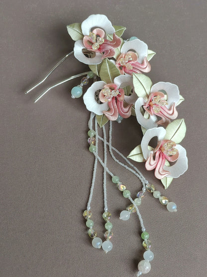 Moth Orchid Bespoke Hairpin - Silk Hairpin(Chanhua)