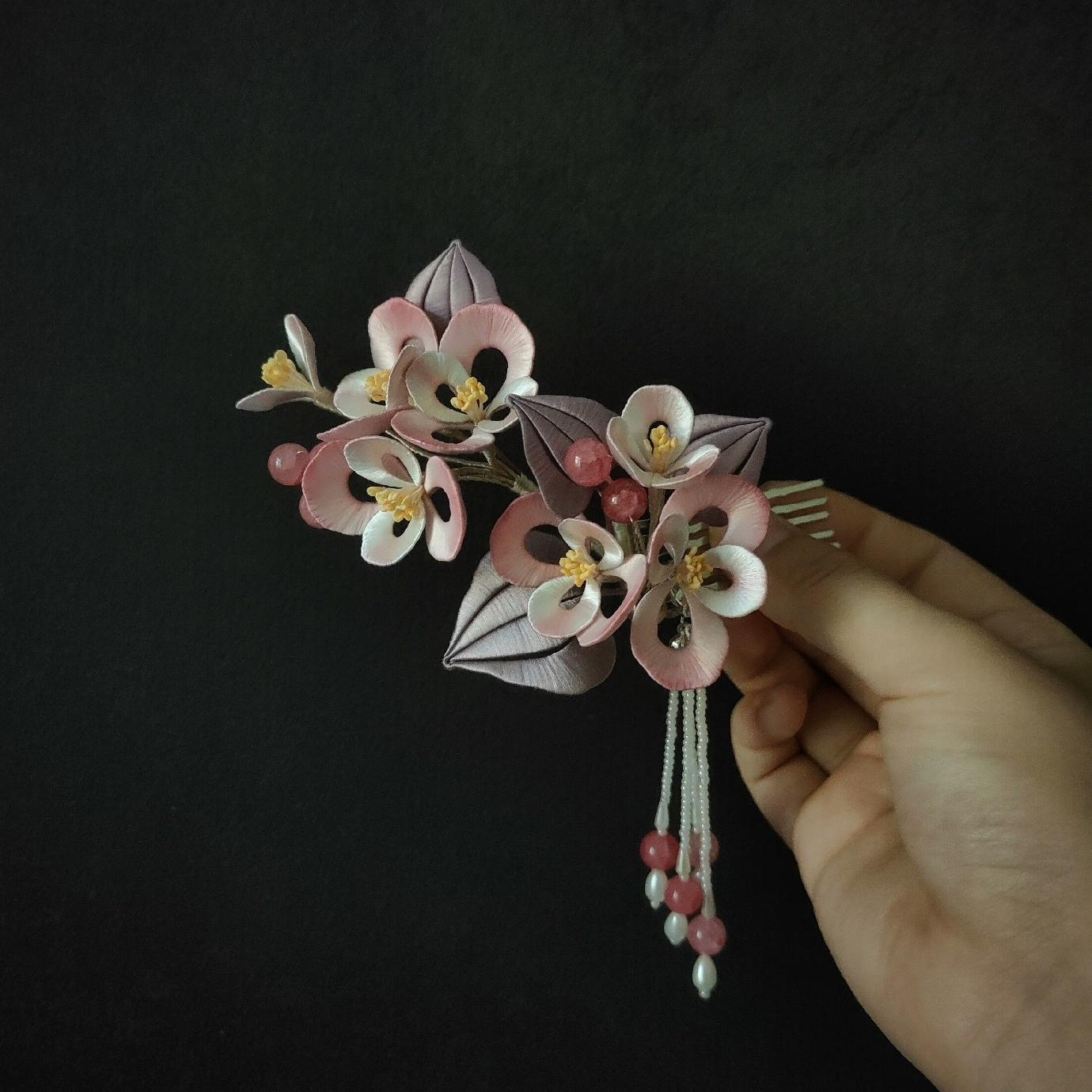 Haitang Bespoke Hairpin - Silk Hairpin(Chanhua)