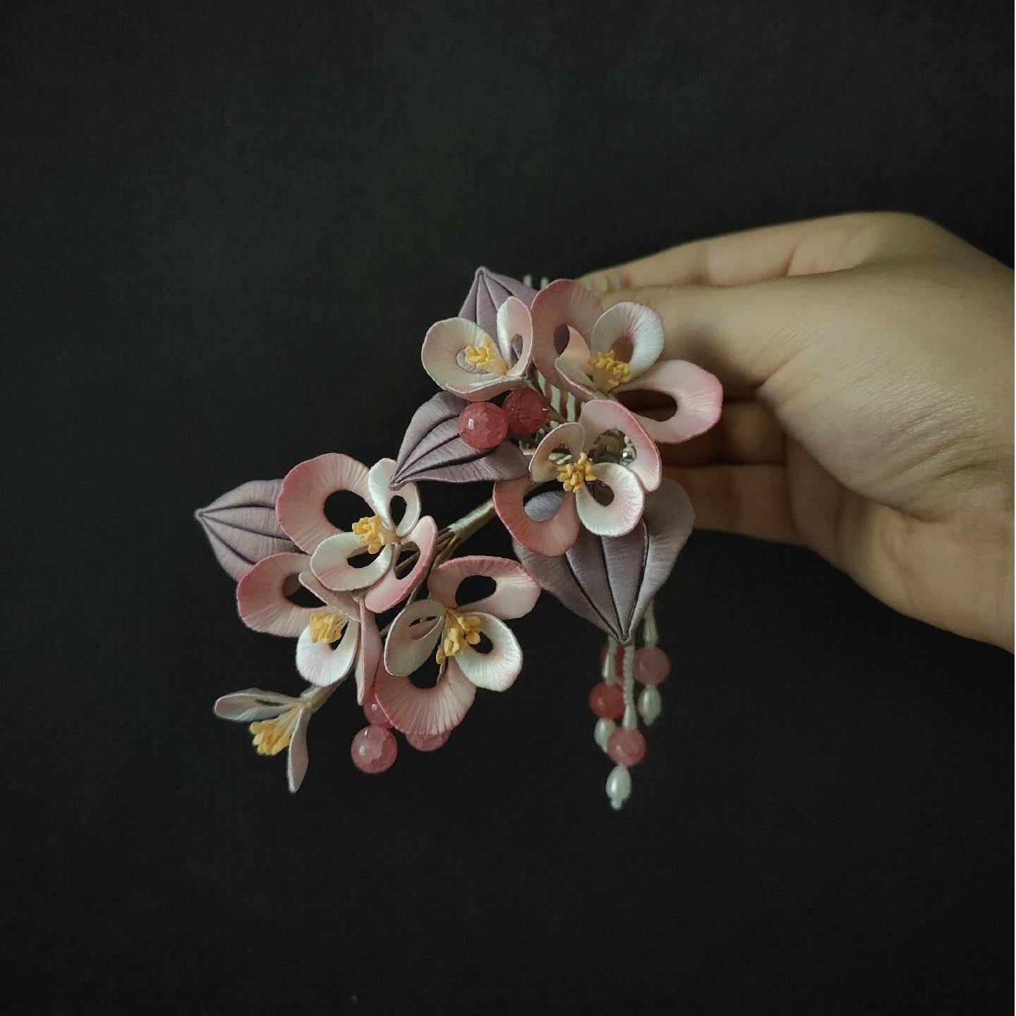 Haitang Bespoke Hairpin - Silk Hairpin(Chanhua)