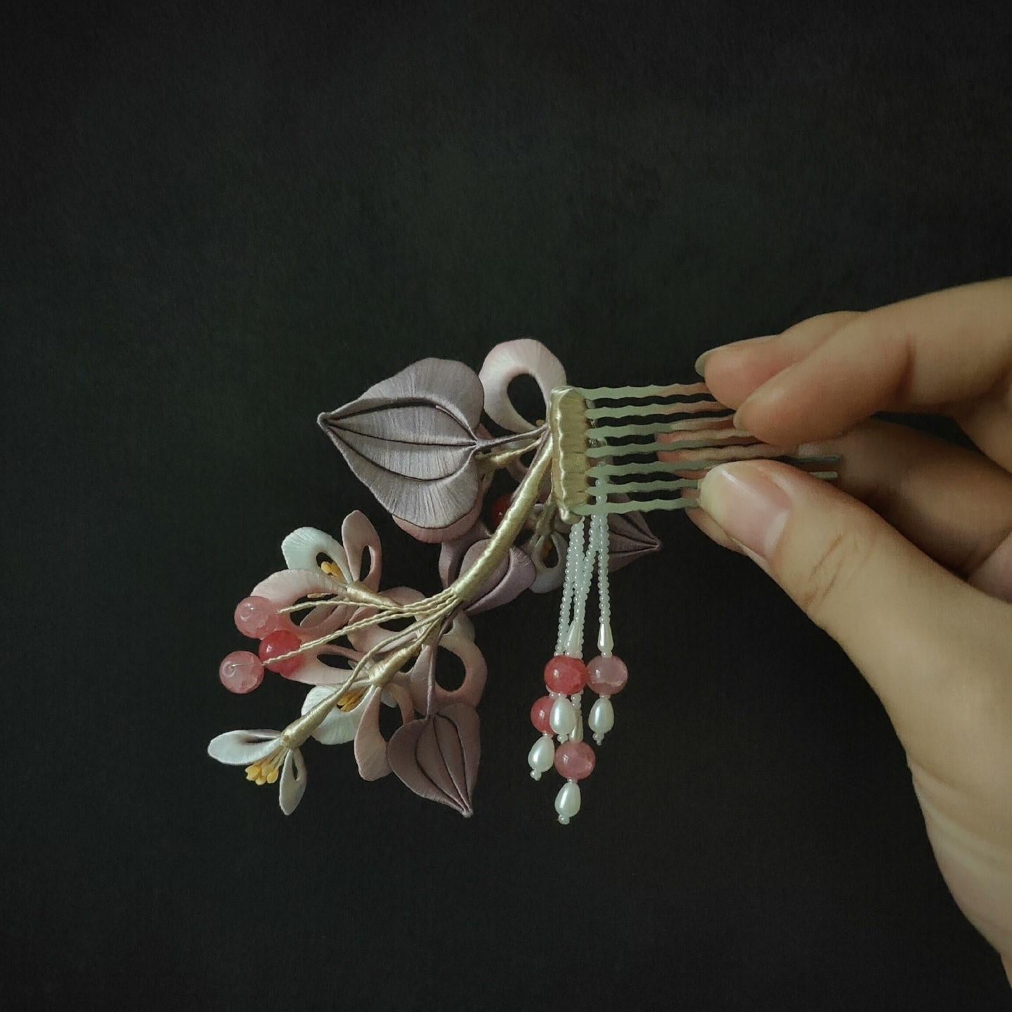 Haitang Bespoke Hairpin - Silk Hairpin(Chanhua)