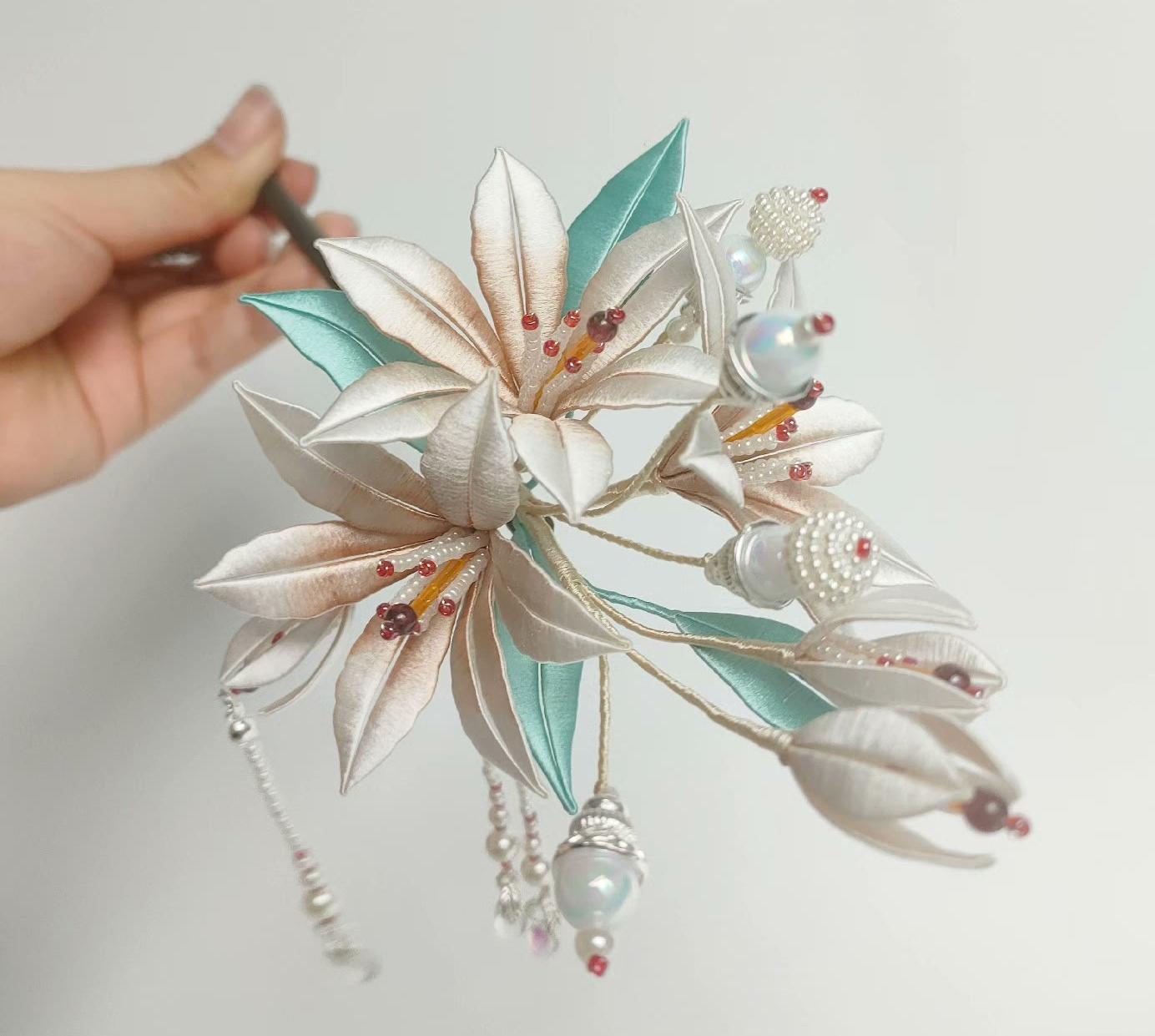 Lily Bespoke Hairpin - Silk Hairpin(Chanhua)