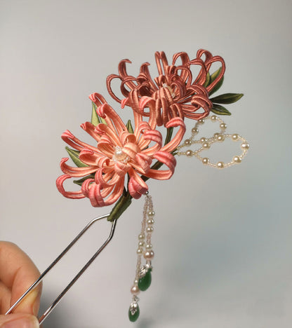 Chrysanthemum Bespoke Hairpin - Silk Hairpin(Chanhua)