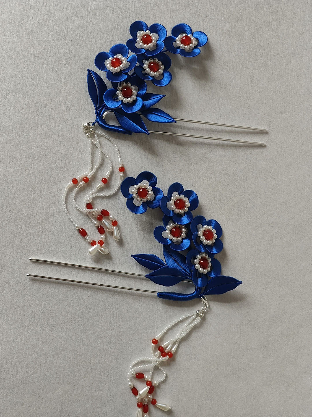 Blue Flower Bespoke Hairpin - Silk Hairpin(Chanhua)