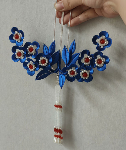 Blue Flower Bespoke Hairpin - Silk Hairpin(Chanhua)