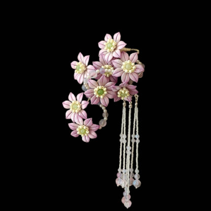 Pink Daisy Bespoke Hairpin - Silk Hairpin(Chanhua)