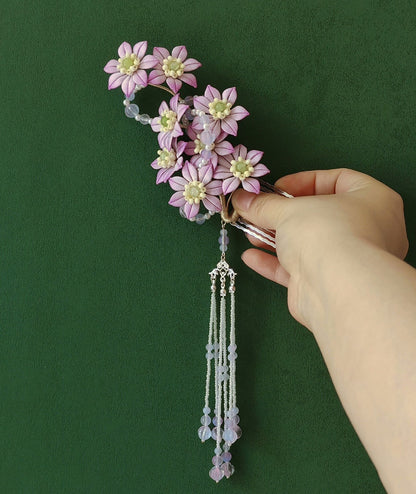 Pink Daisy Bespoke Hairpin - Silk Hairpin(Chanhua)