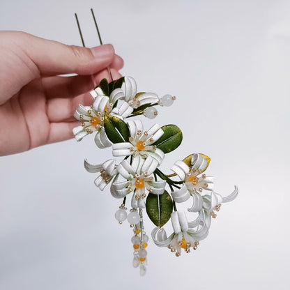 Orange Blossom Bespoke Hairpin - Silk Hairpin(Chanhua)