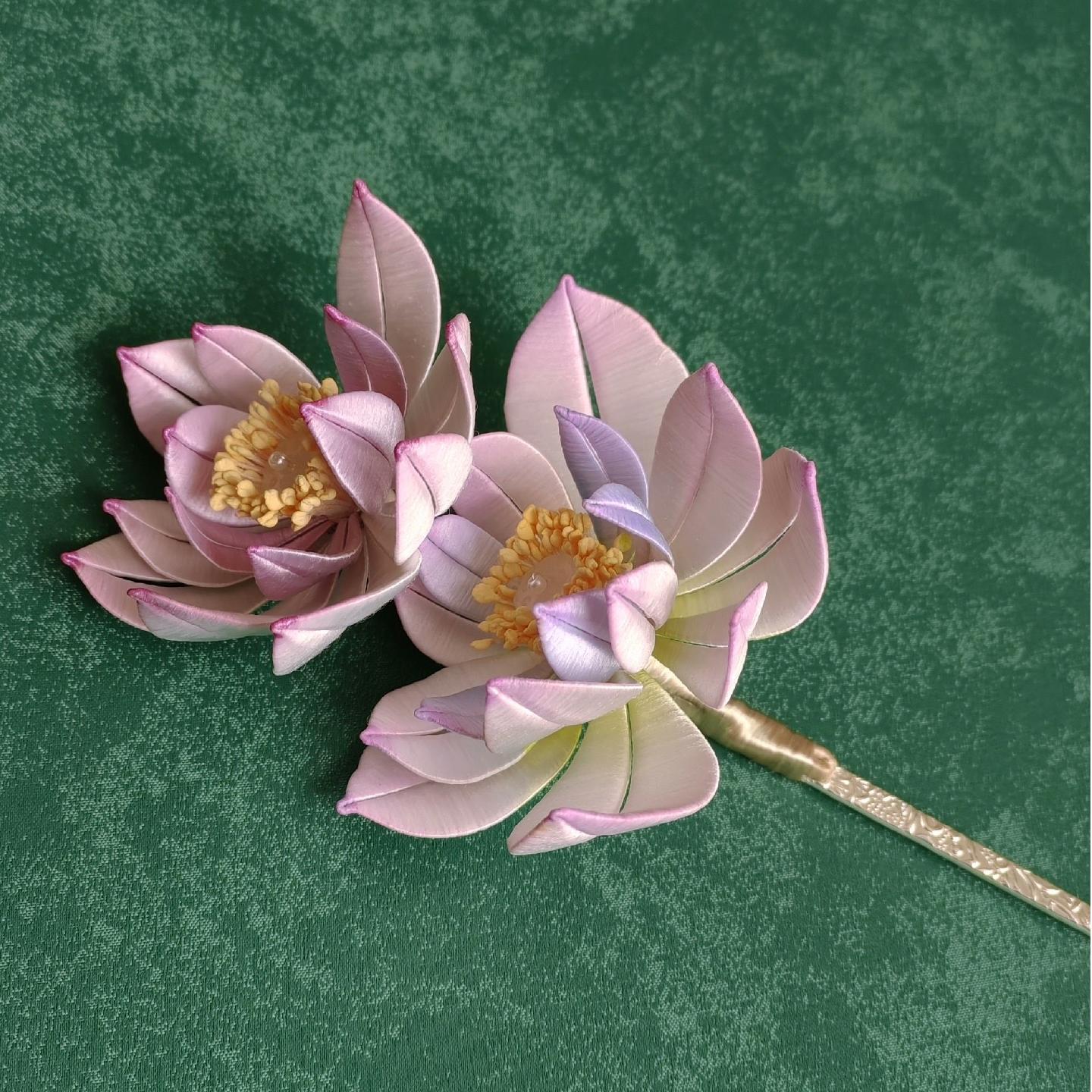 Lotus Bespoke Hairpin - Silk Hairpin(Chanhua)