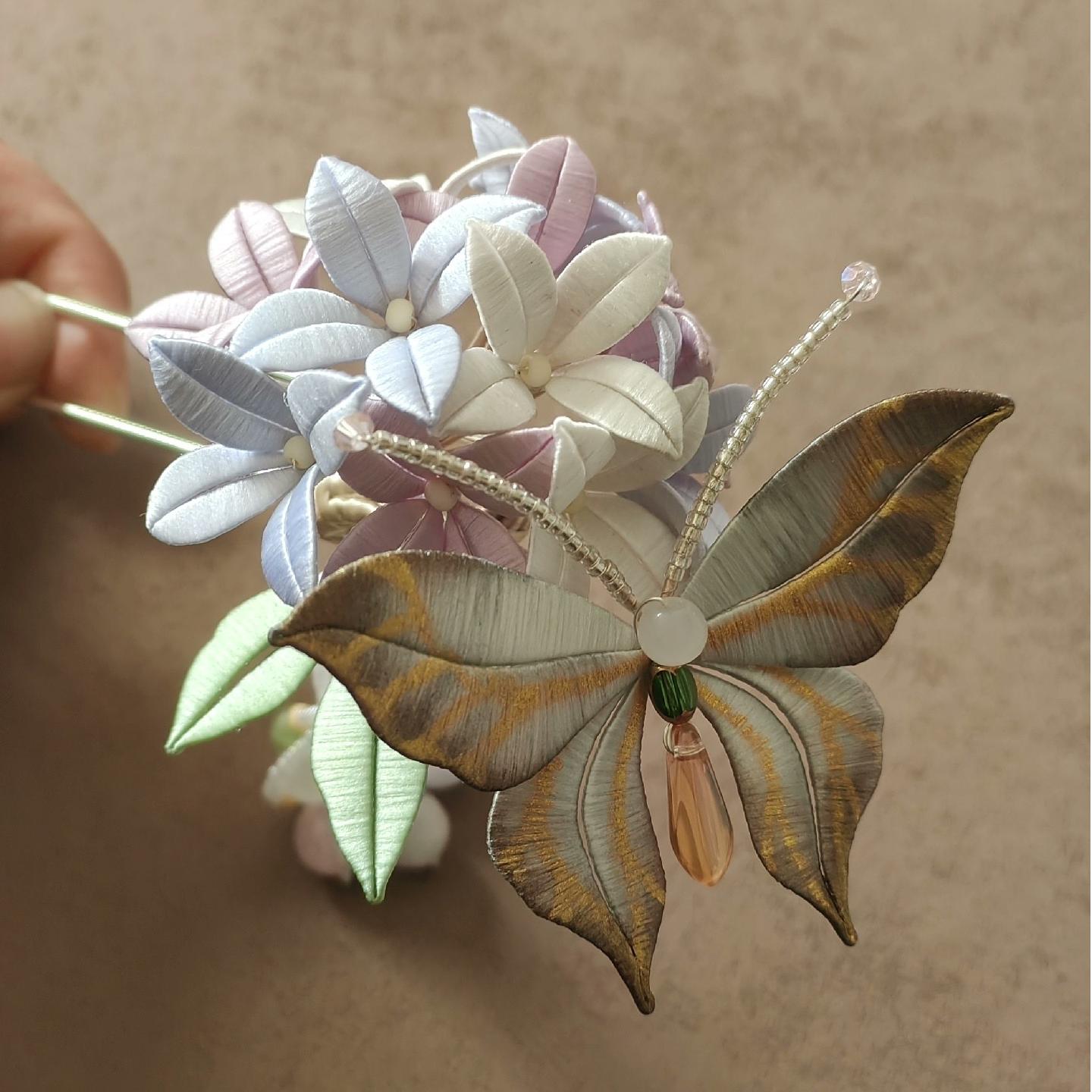 Hydrangea Bespoke Hairpin - Silk Hairpin(Chanhua)