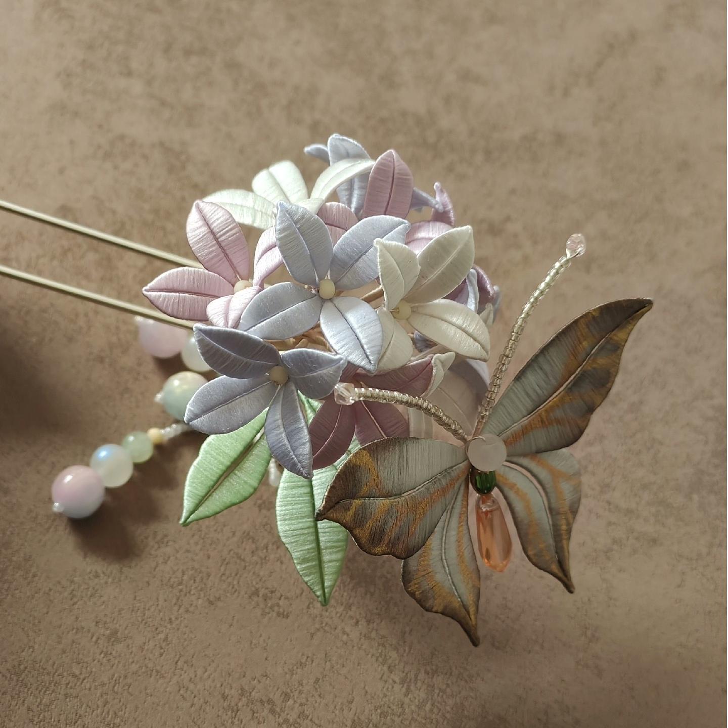 Hydrangea Bespoke Hairpin - Silk Hairpin(Chanhua)