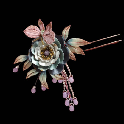 Butterfly And Flower Bespoke Hairpin - Silk Hairpin(Chanhua)