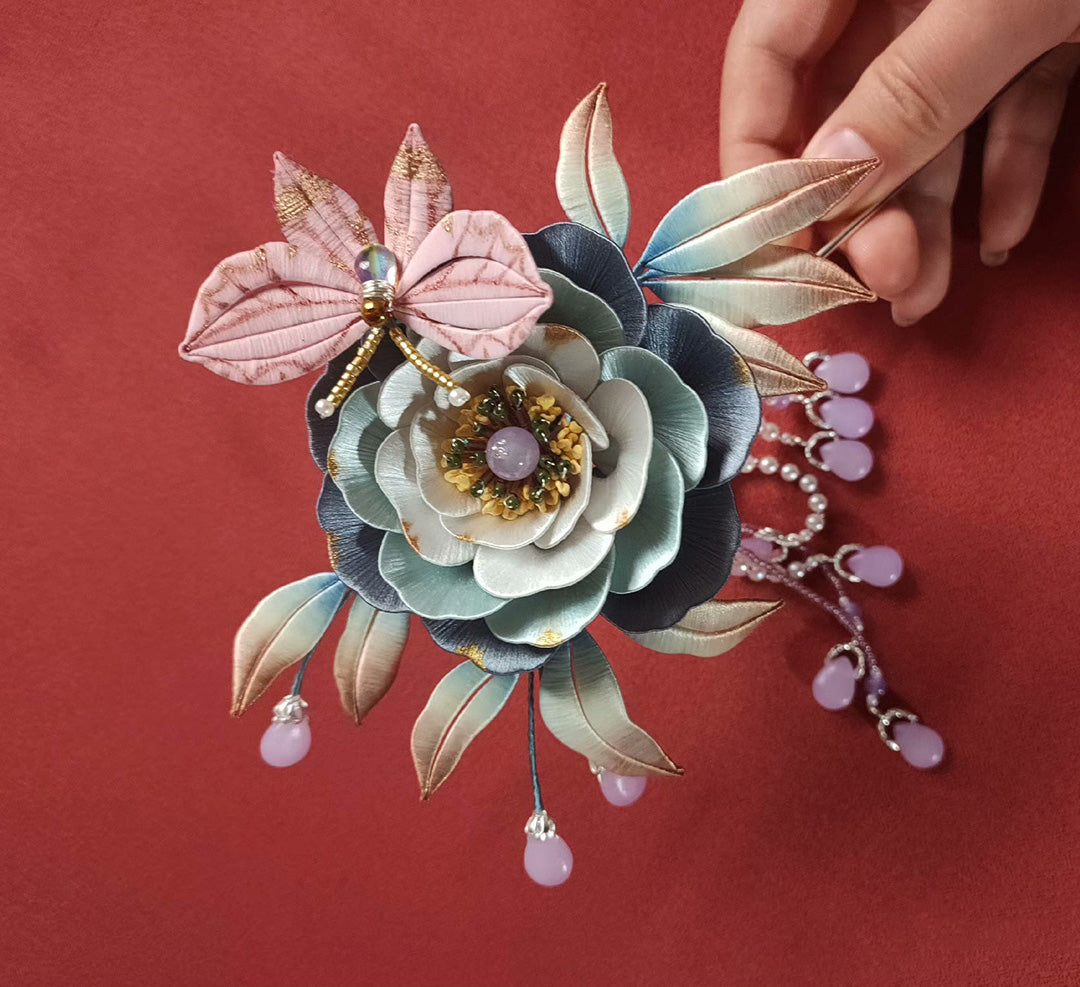 Butterfly And Flower Bespoke Hairpin - Silk Hairpin(Chanhua)