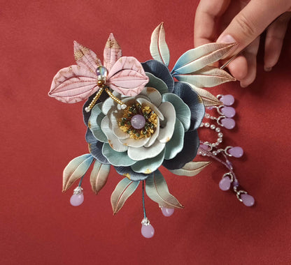 Butterfly And Flower Bespoke Hairpin - Silk Hairpin(Chanhua)