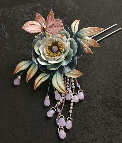 Butterfly And Flower Bespoke Hairpin - Silk Hairpin(Chanhua)