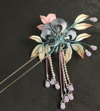 Butterfly And Flower Bespoke Hairpin - Silk Hairpin(Chanhua)