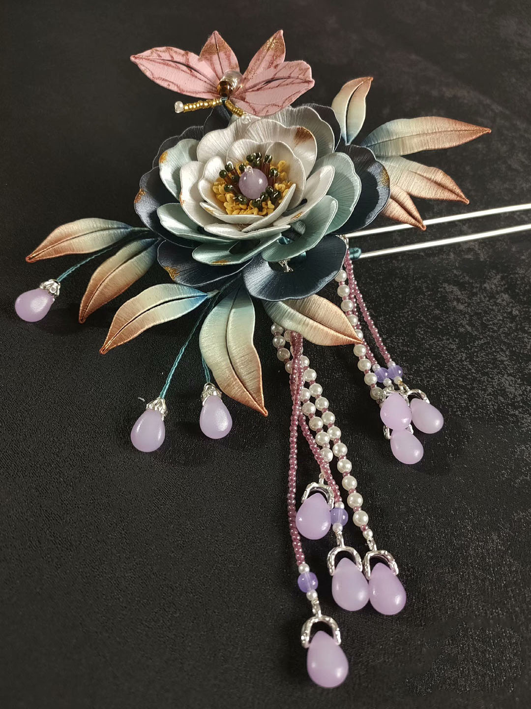 Butterfly And Flower Bespoke Hairpin - Silk Hairpin(Chanhua)