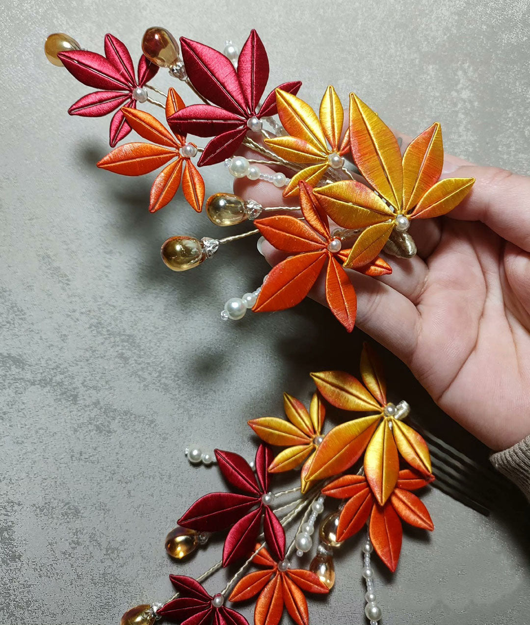 Maple Leaves Bespoke Hairpin - Silk Hairpin(Chanhua)