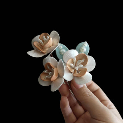 White Flower Bespoke Hairpin - Silk Hairpin(Chanhua)