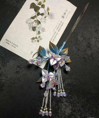 Triangle Plum Bespoke Hairpin - Silk Hairpin(Chanhua)