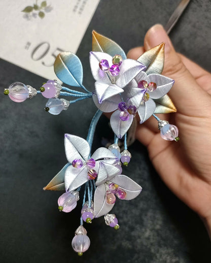 Triangle Plum Bespoke Hairpin - Silk Hairpin(Chanhua)