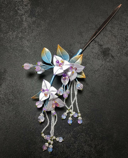 Triangle Plum Bespoke Hairpin - Silk Hairpin(Chanhua)